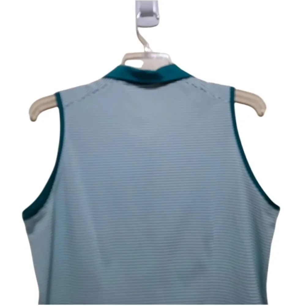 Nike Golf Women's Sleeveless Green and White Stripe Shirt Size XLarge